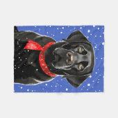 Black Lab Labrador Retriever Holiday Hondenras Fleece Deken (Voorkant (Horizontaal))