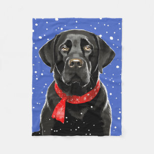 Black Lab Labrador Retriever Holiday Hondenras Fleece Deken