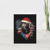Black Lab Labrador  Santa Christmas Pyjama Kaart (Voorkant)