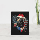 Black Lab Labrador  Santa Christmas Pyjama Kaart (Voorkant)