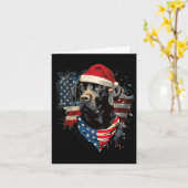 Black Lab Labrador Santa Christmas Pyjama Kaart (Gele Bloem)