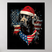 Black Lab Labrador  Santa Christmas Pyjama Poster (Voorkant)