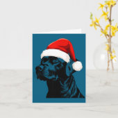 Black Lab Labrador Santa Hat Christmas Holiday Pet Kaart (Gele Bloem)