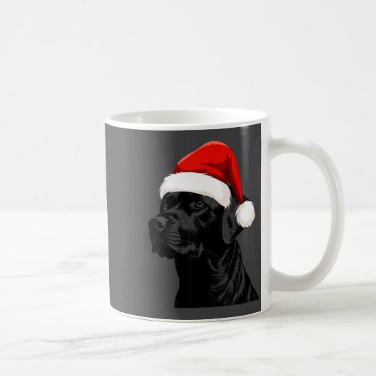 Black Lab Labrador Santa Hat Christmas Holiday Pet Koffiemok (Rechts)
