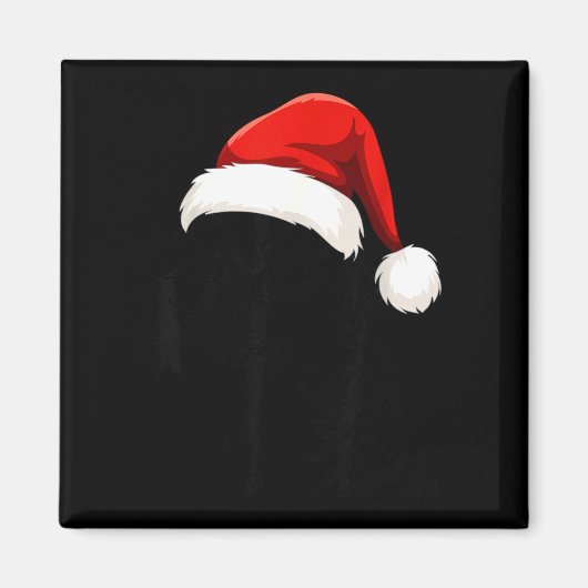 Black Lab Labrador Santa Hat Christmas Holiday Pet Magneet (Voorkant)