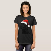 Black Lab Labrador Santa Hat Christmas Holiday Pet T-shirt (Voorkant volledig)