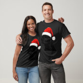 Black Lab Labrador Santa Hat Christmas Holiday Pet T-shirt (Unisex)