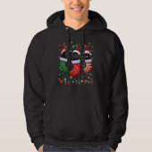 Black Lab Labrador Sokken voor kerstmis mas Pajama Hoodie (Voorkant)