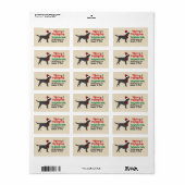 Black Lab Labrador Vrolijk Kerstfeest Etiket (Full Sheet)
