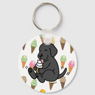 Black Lab Licking Ice Cream Sleutelhanger