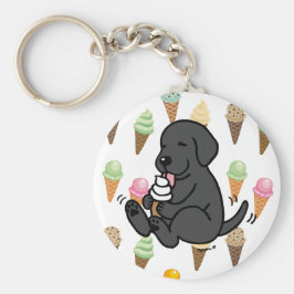 Black Lab Licking Ice Cream Sleutelhanger