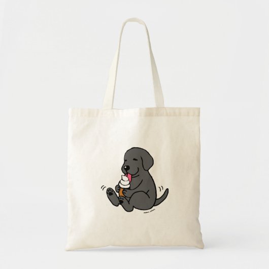 Black Lab Licking Ice Cream Tote Bag (Voorkant)