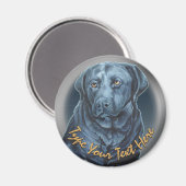 Black Lab Magnet Personalized Labrador Dog Magnet (Voorkant / Achterkant)