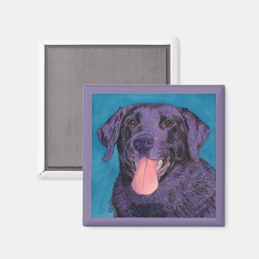 Black Lab Magnet - "Pinecone" (Voorkant / Achterkant)
