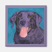 Black Lab Magnet - "Pinecone" (Voorkant)