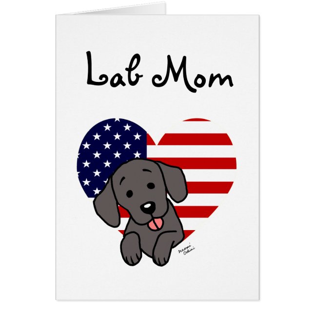 Black Lab Mam en American Flag (Voorkant)