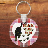 Black Lab Mam Heart en Pset Sleutelhanger (Voorkant)
