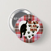 Black Lab mam & Heart Pset Ronde Button 5,7 Cm (Voorkant /achterkant)