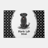 Black Lab Mam (Labrador Retriever Mam) Cute Dog Deurmat (Voorkant)