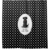 Black Lab Mam (Labrador Retriever Mam) Cute Dog Douchegordijn (Voorkant)