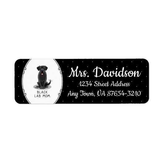 Black Lab Mam (Labrador Retriever Mam) Cute Dog Etiket (Voorkant)