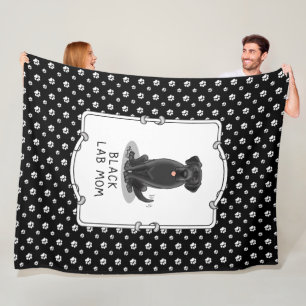Black Lab Mam (Labrador Retriever Mam) Cute Dog Fleece Deken