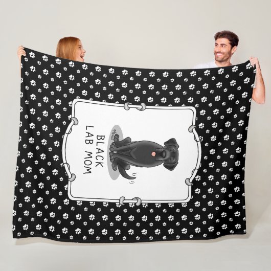 Black Lab Mam (Labrador Retriever Mam) Cute Dog Fleece Deken (In situ)