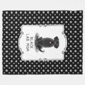 Black Lab Mam (Labrador Retriever Mam) Cute Dog Fleece Deken (Voorkant (Horizontaal))