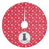 Black Lab Mam (Labrador Retriever Mam) Cute Dog Fleece Kerstboom Rok (Voorkant)