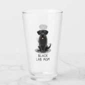 Black Lab Mam (Labrador Retriever Mam) Cute Dog Glas (Achterkant)
