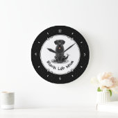 Black Lab Mam (Labrador Retriever Mam) Cute Dog Grote Klok (Huis)