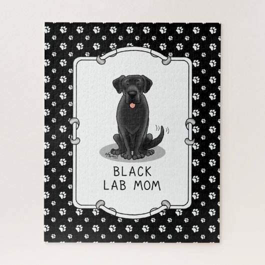 Black Lab Mam (Labrador Retriever Mam) Cute Dog Legpuzzel (Verticaal)