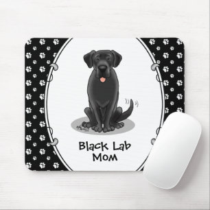 Black Lab Mam (Labrador Retriever Mam) Cute Dog Muismat