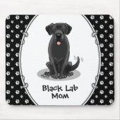 Black Lab Mam (Labrador Retriever Mam) Cute Dog Muismat (Voorkant)