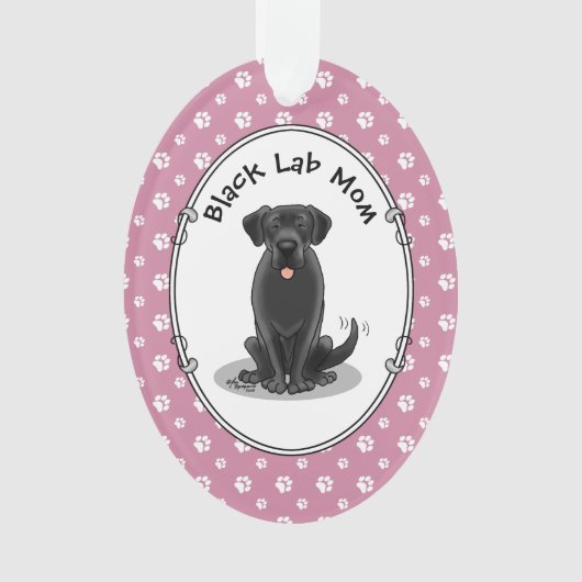 Black Lab Mam (Labrador Retriever Mam) Cute Dog Ornament (voorkant)