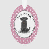 Black Lab Mam (Labrador Retriever Mam) Cute Dog Ornament (achterkant)