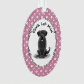 Black Lab Mam (Labrador Retriever Mam) Cute Dog Ornament (voorkant)