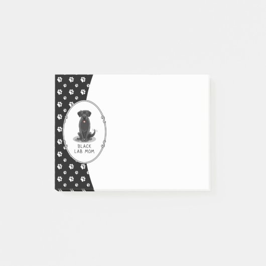 Black Lab Mam (Labrador Retriever Mam) Cute Dog Post-it® Notes (Voorkant)