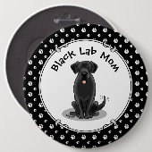 Black Lab Mam (Labrador Retriever Mam) Cute Dog Ronde Button 6,0 Cm (Voorkant /achterkant)