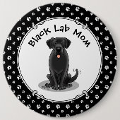 Black Lab Mam (Labrador Retriever Mam) Cute Dog Ronde Button 6,0 Cm (Voorkant)
