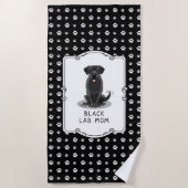 Black Lab Mam (Labrador Retriever Mam) Cute Dog Strandlaken (Voorkant)