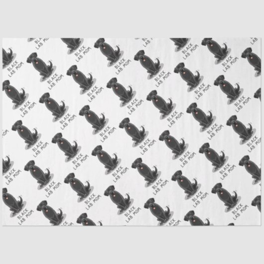 Black Lab Mam (Labrador Retriever Mam) Cute Dog Tissuepapier (Voorkant)