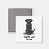 Black Lab Mam (Labrador Retriever Mam) Dog Mam Magneet (Voorkant / Achterkant)