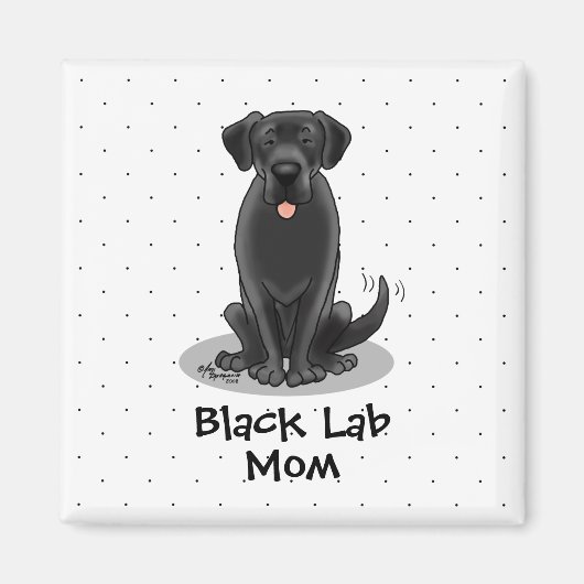 Black Lab Mam (Labrador Retriever Mam) Dog Mam Magneet (Voorkant)