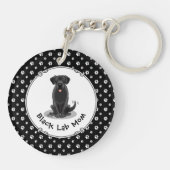 Black Lab Mam (Labrador Retriever Mam) Dog Mam Sleutelhanger (Achterkant)