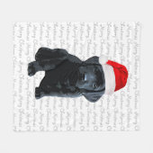 Black Lab Merry Kerstdog Labrador Fleece Deken (Voorkant (Horizontaal))