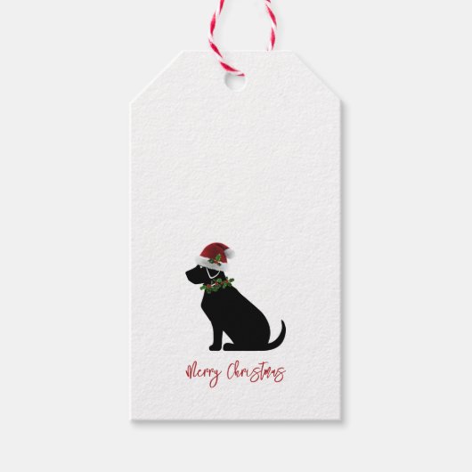 Black Lab Merry Kerstkerstkerstkerstkerstkerstkers Cadeaulabel (Voorkant)