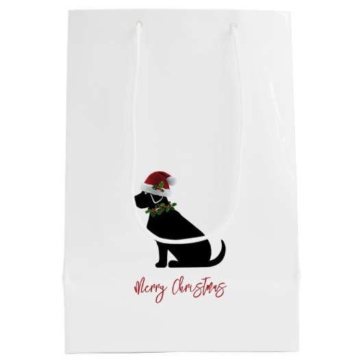 Black Lab Merry Kerstkerstkerstkerstkerstkerstkers Medium Cadeauzakje (Achterkant)