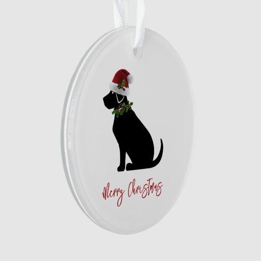 Black Lab Merry Kerstkerstkerstkerstkerstkerstkers Ornament (voorkant)