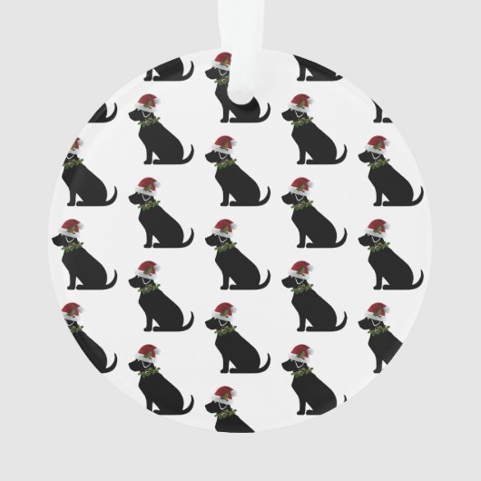 Black Lab Merry Kerstkerstkerstkerstkerstkerstkers Ornament (achterkant)